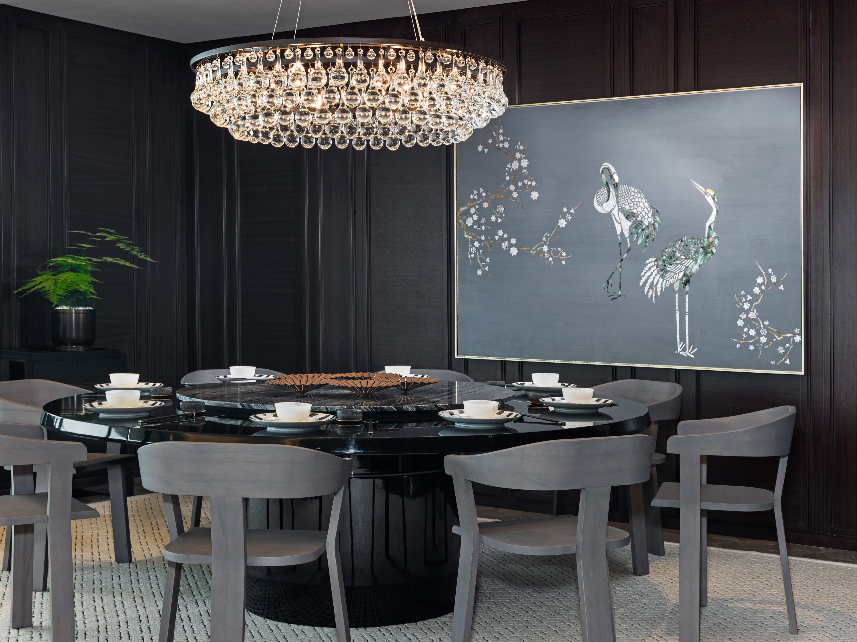 Table de meubles rectangulaires de luxe moderne chinois et chaises