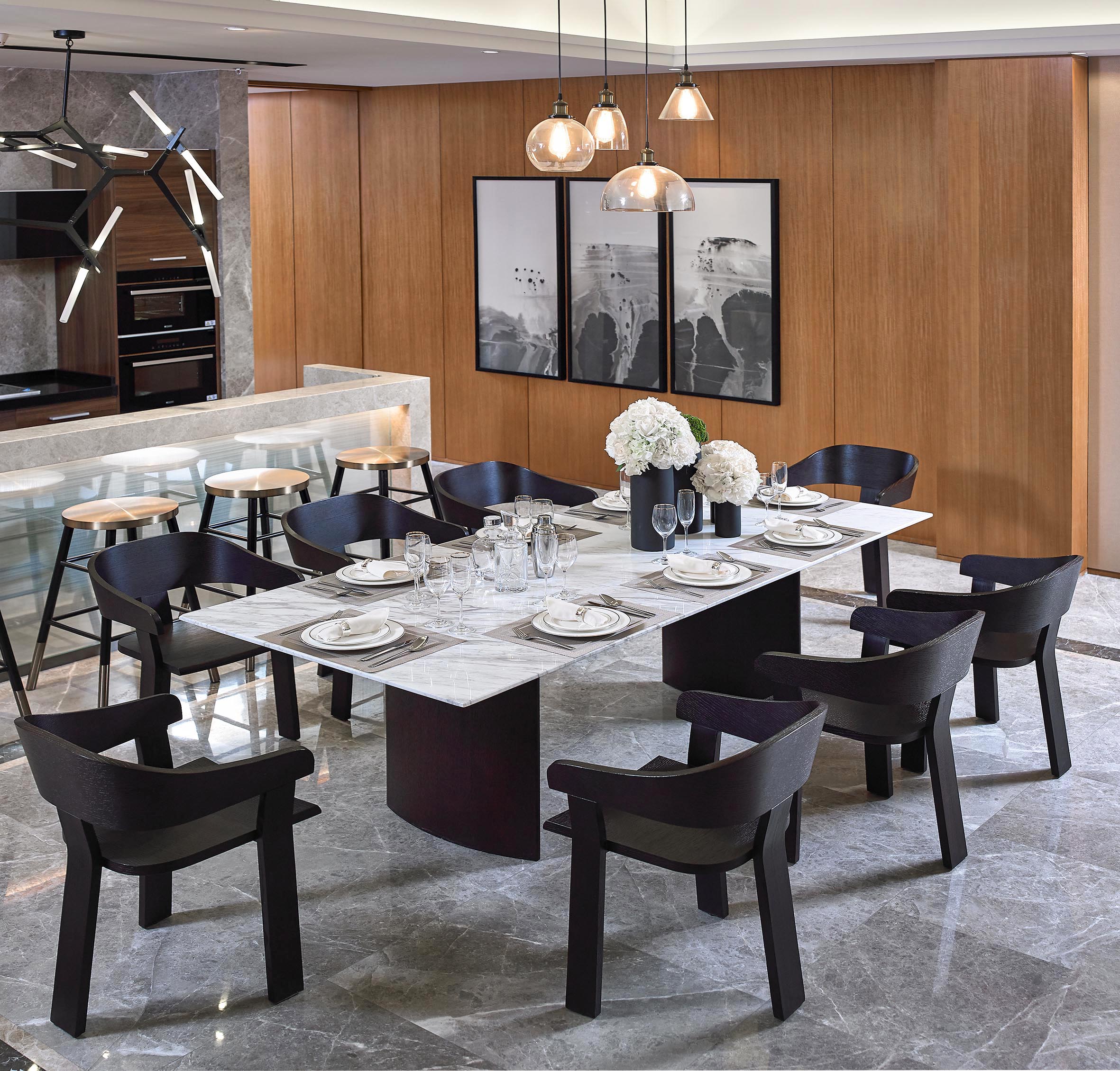 Mobilier d'hôtel 5 étoiles en Chine, salle à manger, mobilier d'hôtel en Chine, durable à l'aide de diverses tables rectangulaires modernes